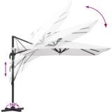vidaXL Kantilevrni Roma senčnik z LED svetilkami Pesek 286x285x270 cm Aluminij | Shoptok.si