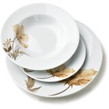 Mondex Jedilni servis porcelan Lea Beige 27/21,8/19,2 cm + 220 ml bel/bež-rjav 18-delni, (5000212430) Cene