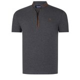 Dewberry T8571 ZIPPERED MEN'S T-SHIRT-PLAIN ANTHRACITE Cene