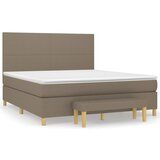 vidaXL Krevet s oprugama i madracem smeđesivi 160x200 cm tkanina | shoptok.hr
