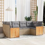 vidaXL 6-dijelni set vrtnih sofa s jastucima bež od poliratana | shoptok.hr