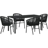 vidaXL set od 5 komada vrtnih stolica crni poli ratan | shoptok.hr