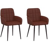  Trpezarijske stolice 2 pcs Umjetna koža Sjajno smeđa | Eponuda.com