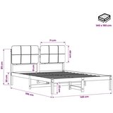  Krevetni okvir s tapiciranim uzglavljem Prirodna i svjetlosiva - Prirodna i svjetlosiva 140 x 190 cm | shoptok.hr