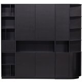 WOOOD Crna modularna biblioteka od masivnog bora 228x210 cm Finca – | shoptok.hr