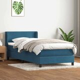 Box spring postelja z vzmetnico temno modra 80x220 cm žamet, (21792397) Cene