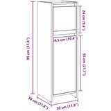 vidaXL Kupaonski ormarić boja betona 30x30x95 cm od konstruiranog drva | shoptok.hr