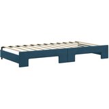  Dnevni krevet na razvlačenje s ladicama plavi 100x200 cm baršun | shoptok.hr