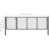  Vrata čelična 350 x 100 cm antracit | shoptok.hr