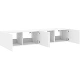  Zidni TV ormarići s LED svjetlima 2 kom bijeli 80x35x31 cm | shoptok.hr