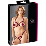 Cottelli - set otvorenih grudnjaka s metalnim prstenovima (bordo) - M/L | shoptok.hr