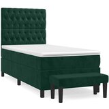 Box spring krevet s madracem tamnozeleni 100x200 cm baršunasti | shoptok.hr