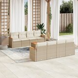 Maison Chic Seti vrtnega pohištva - Vrtna garnitura 9-delna z blazinami bež poli ratan, (21796219) | Shoptok.si