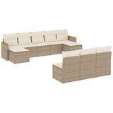 10-dijelni set vrtnih sofa s jastucima bež od poliratana | shoptok.hr