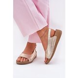 Maciejka Women's leather wedge sandals L7069 Gold | Shoptok.si
