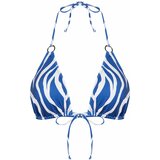 Trendyol Animal Patterned Bikini Top with Triangle Accessories cene