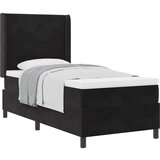 Box spring krevet s madracem Crna 90 x 190 cm Baršun - Crna 90 x 190 cm S gumbima | shoptok.hr