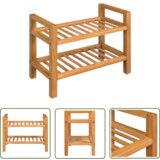 The Living Store Stojalo za čevlje z 2 policama 50x27x40 cm trdna hrastovina - Stojalo Za Čevlje, (21744515) Cene