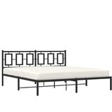  Metalni okvir za krevet s uzglavljem crni 183x213 cm | shoptok.hr