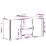 TV ormarić s ladicom ODDA bijeli 79x24x40 cm puno drvo bor | shoptok.hr