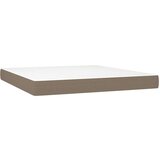  Krevet box spring s madracem LED smeđesivi 160x200 cm tkanina | shoptok.hr