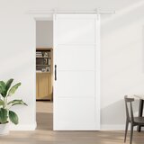 vidaXL klizna vrata s setom hardvera bijela 93x232 cm čvrsto drvo bor Cijene
