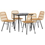  5-dijelni vrtni blagovaonski set od poliratana Smeđa Dužina stola 80 cm | Shoptok.si