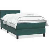 Maison Chic Box spring postelja - Vzmetna postelja z vzmetnico temno zelena 80x220 cm žamet SL5802, (21906549) | Shoptok.si