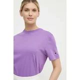 Champion Bombažna kratka majica ženska, vijolična barva, 117207
