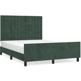 Maison Chic Posteljni okvir - Dvoposteljna postelja - Zakonska postelja brez vzmetnice temno zelen 140x190 cm žamet-J13029, (21772976) | Shoptok.si
