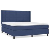  Box spring postelja z vzmetnico modra 160x200 cm blago, (20894745) | Shoptok.si