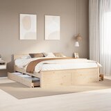 vidaXL Posteljni okvir brez vzmetnice z vzglavjem 180x200 cm borovina Cene