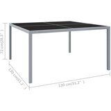  Vrtni stol 130 x 130 x 72 cm sivi od čelika i stakla | Eponuda.ba