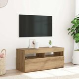 TV ormarić LED boja hrasta 90x35x40 cm konstruirano drvo | shoptok.hr
