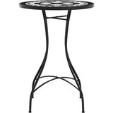 Bistro stolić s mozaikom crno-bijeli Ø50x70 cm keramički | shoptok.hr