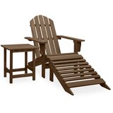 vidaXL Vrtni stol Adirondack z naslonom za noge in mizo les jelke rjav Cene