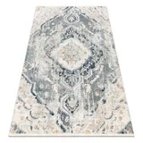 DISTIN 0816A modra / svetlo zelena / bela moderna preproga - Ornament, vintage, resice 80x150 cm, (21994030)