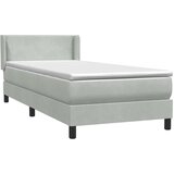 Box Spring krevet s madracem svijetlo sivi 90x220 cm baršun | shoptok.hr