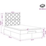  Podesivi krevet s madracem Svjetlosiva 120 x 200 cm Baršun | shoptok.hr