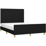  Za krevet s uzglavljem crni 140 x 200 cm od tkanine | shoptok.hr