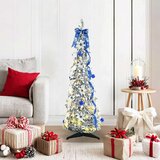 vidaXL Umestno božično drevo med 50 LED z stojalom Zelena 120 cm PVC Cene