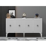 Woody Fashion Midas - White, Silver WhiteSilver Console Cene