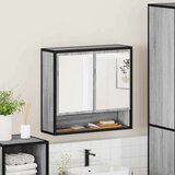 vidaXL Kopalniška omarica z ogledalom siva sonoma 65x20x60 cm inž. les | Shoptok.si