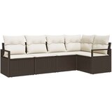  Set vrtnog kauča od 5 dijelova smešani poli ratan 2-sjedni kauč s pohranom i jastučićima smešani poli ratan | shoptok.hr