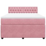  Krevet s oprugama i madracem ružičasti 140x190 cm baršunasti | shoptok.hr