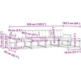  Set vanjskih sofa 5 kom. Prirodna i svjetlosiva | shoptok.hr