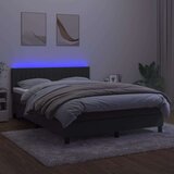  Krevet box spring s madracem LED tamnosivi 140x200 cm baršun | shoptok.hr
