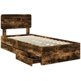  Krevetna konstrukcija s ladicama Dimljeni Hrast 100 x 200 cm | shoptok.hr