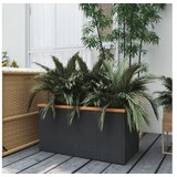  Vrtno korito črno 80x40x40 cm poli ratan | Shoptok.si