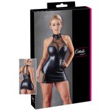 Cottelli - Čipkana sjajna mini haljina s remenom oko vrata (crna) | shoptok.hr